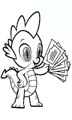 Kolorowanka Spike z listami